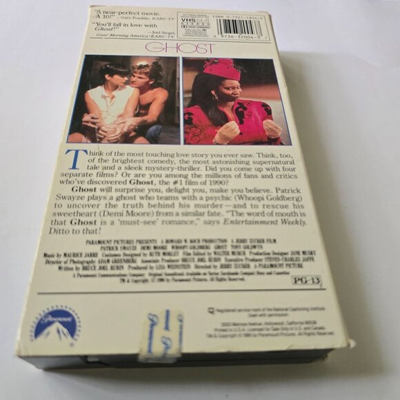Ghost VHS Tape Starring Patrick Swayze Demi Moore Whoopi Goldberg Paramount 1990 - Picture 7 of 10